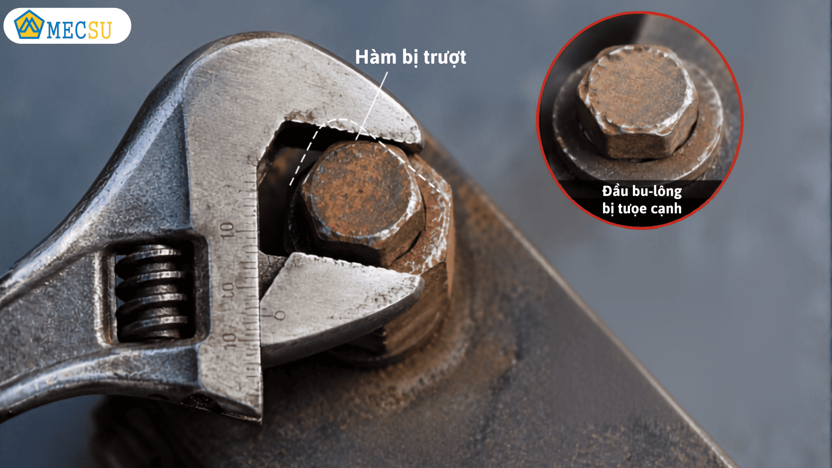 Mỏ lết bị trượt hàm khi sử dụng